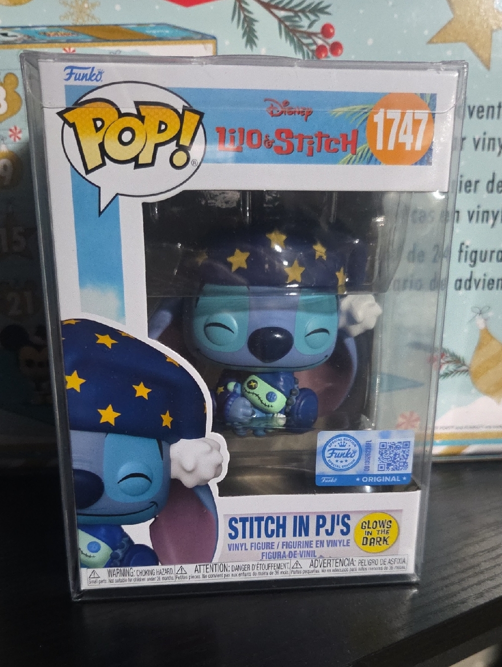 Funko Stitch in PJs Blue & Purple Glow Pop! Figure